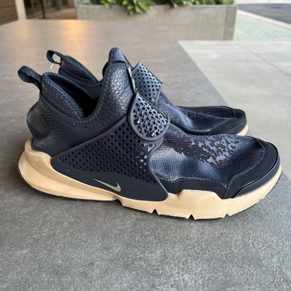 Nike Sock Dart Mid Shoes Mens Size 11 Navy Tan Stone Island Collab 910090-400